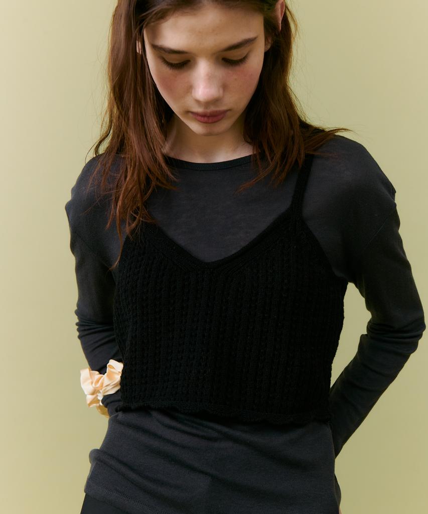 Deolil Cotton Bustier Knit_Black