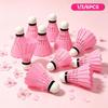 Pink Badminton Shuttlecocks Stable Flight High Elasticity Perfect For Indoor Outdoor Sports Training And Casual Games