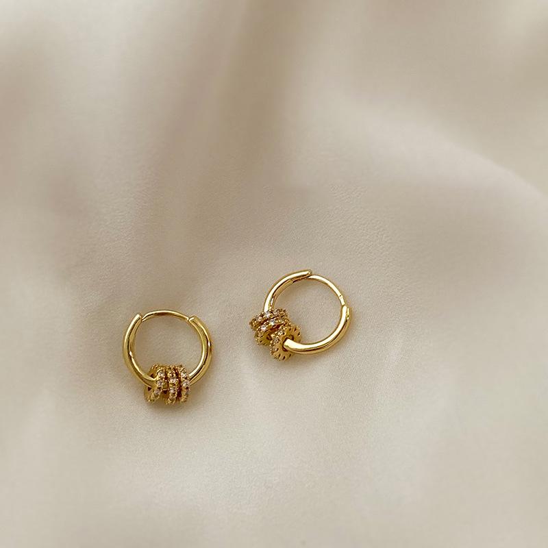 

Korea Dongdaemun Earrings Geometric Metal Circles Ear Buckles Temperament Earrings Simple ins Earrings Women