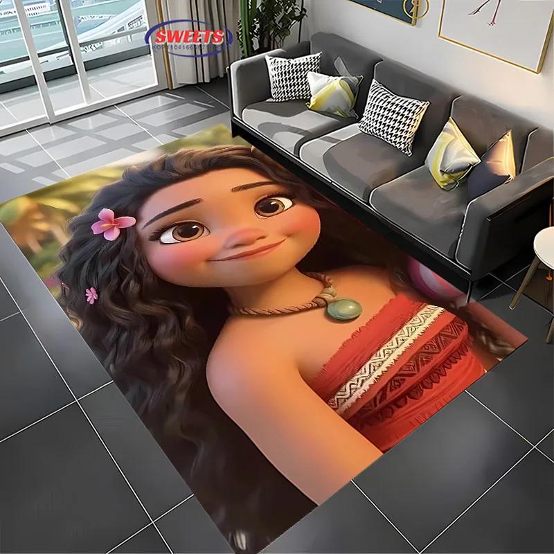 Disney Moana Cartoon Carpet New Release! Bedroom Living Room Bed Mat, Non-slip Exquisite Home Decor, Durable Washable Rug