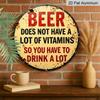 2D Flat - 7.87-Inch Humorous Vintage Beer Sign with a Rustic Look, Round Aluminum Wall Decor | Single Piece, Ideal for Holiday Gifts, Suitable for