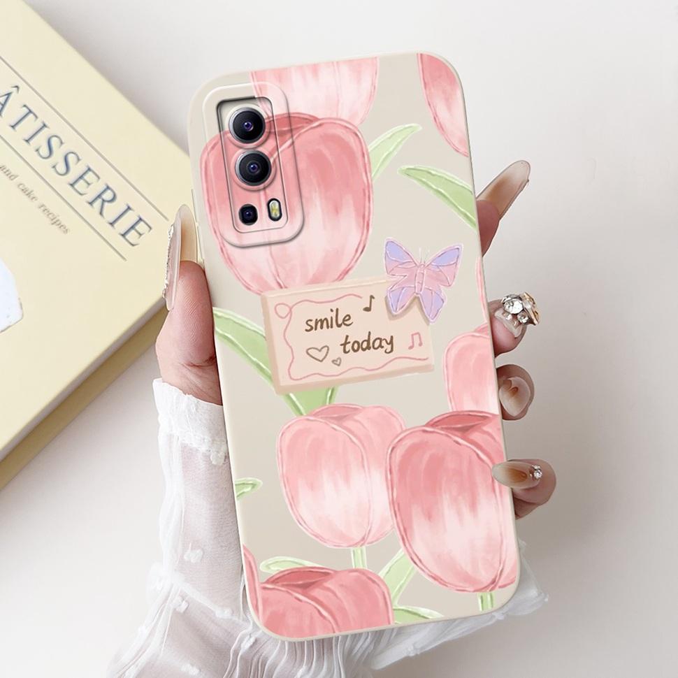 For Vivo Y72 5G Casing V2041 Colorful Flower Cartoon Cover Silicone Soft TPU Phone Case For Vivo Y 72 Y72  5G Coque Fundas Capas
