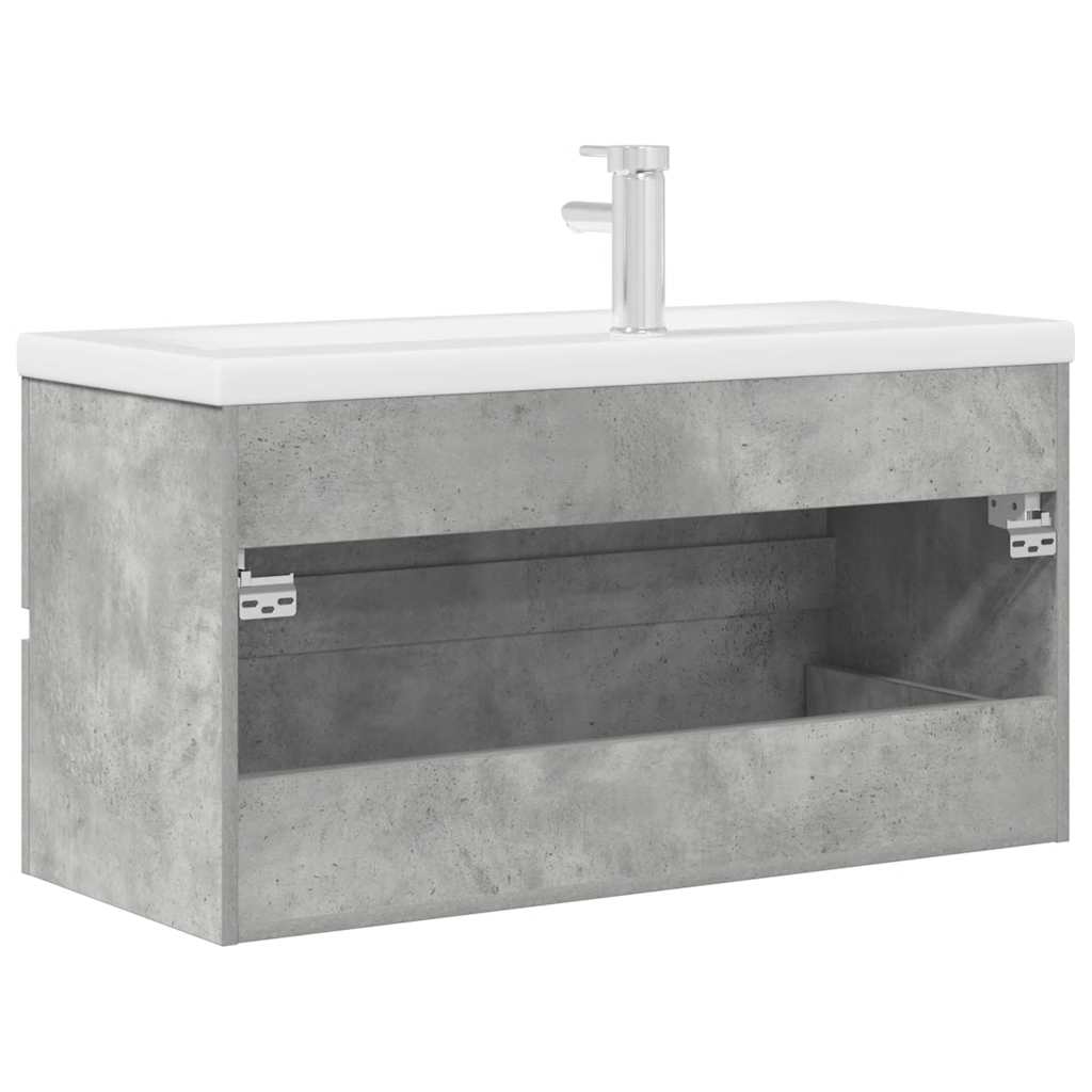 2 Piece Bathroom Furniture Set Concrete Grey Particleboard