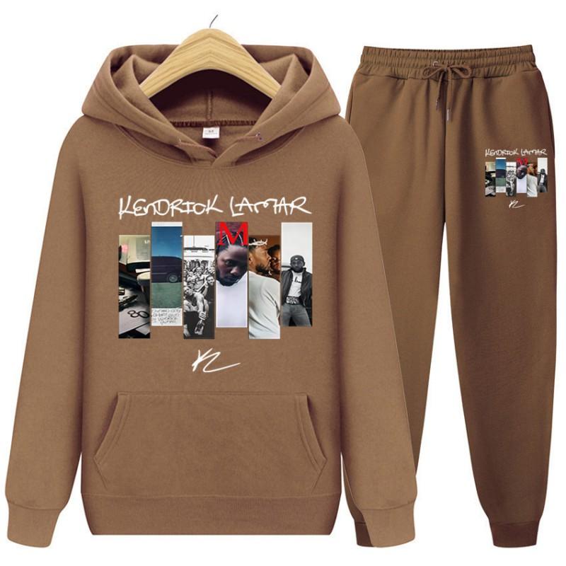 Kendrick Lamar Hoodie Set Unisex Long Sleeve Fleece Tracksuit Winter Casual Wear