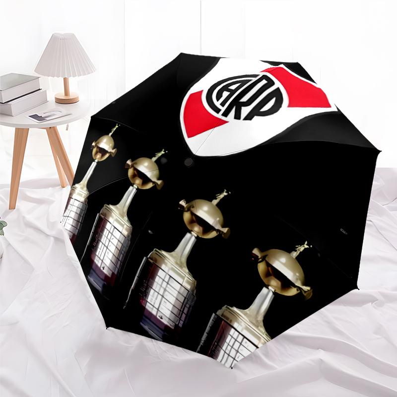 Printed Club Atlético River Plate Printed Folding Umbrella,Outdoor,Leisure,And Travel Umbrella,Durable Umbrella Fabric,Birthday And Holiday Gift