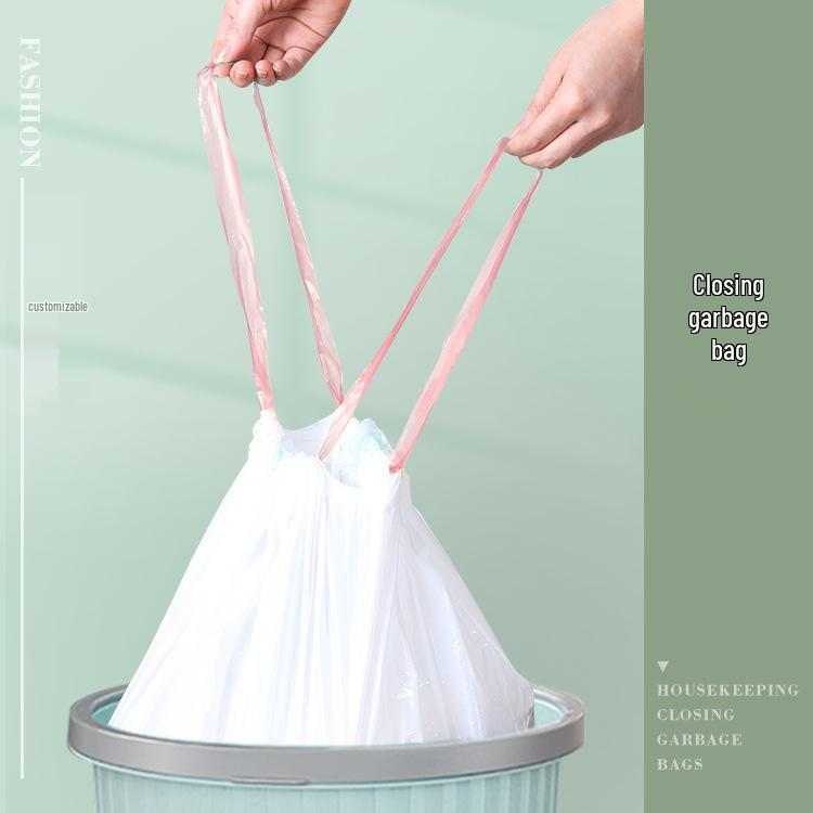 Thickened Automatic-Closure Drawstring Garbage Bags for Household Cleaning