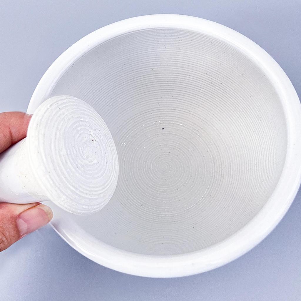 Thickened Ceramic Mortar & Pestle Set for Grinding Pigment and Glaze