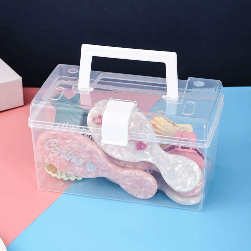 Transparent Plastic Storage Box Medical Boxs Organizer Stationery Mask Large-Capacity Portable Durable Container Box Household