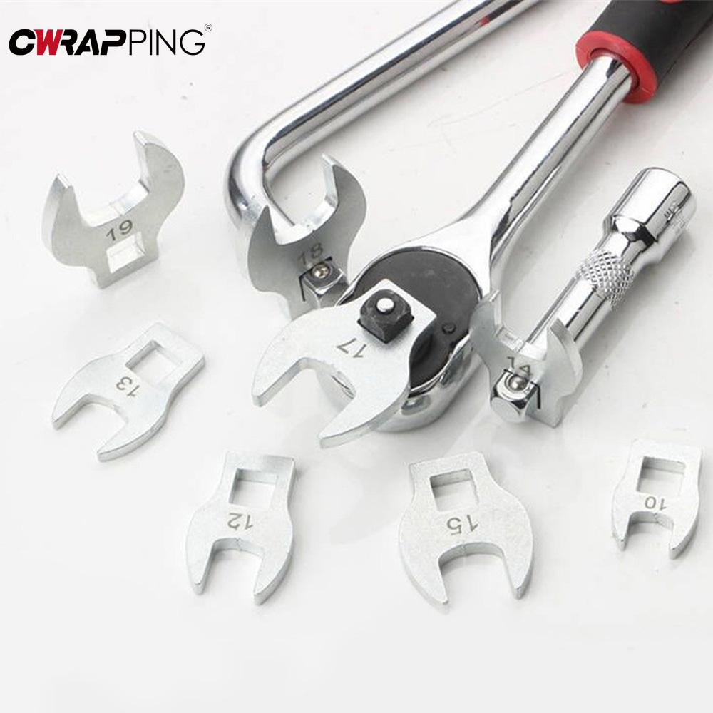 10Pcs Crowfoot Wrench Set Tools Crowbar Adapter Head Removal Half Shaft Motorcycle Repair Demolition Tools for Car Home Repair
