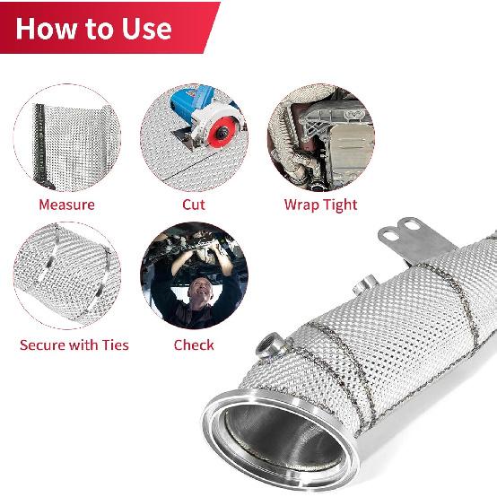 Exhaust Heat Shield Automotive 16"x13" 2 Pack, Embossed Aluminum Heat Shield Kit with Stainless Steel Zip Ties Cable Metal for Car Muffler Exhaust