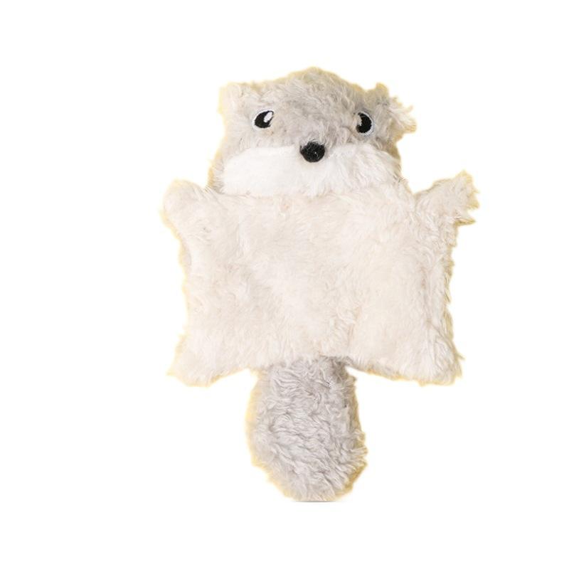 

Cute Plush Flying Squirrel Cat Toy Interactive Bite-Resistant Cat Teaser Toy Kitten Ringing Paper Sound Toy Pet Supplies сірий колір