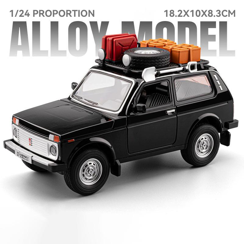 1:24 Scale LADA NIVA 2106 Car Model Toy Sound Light Wheel Steering Retro Cars High Simulation Models Metal Diecast Ornaments