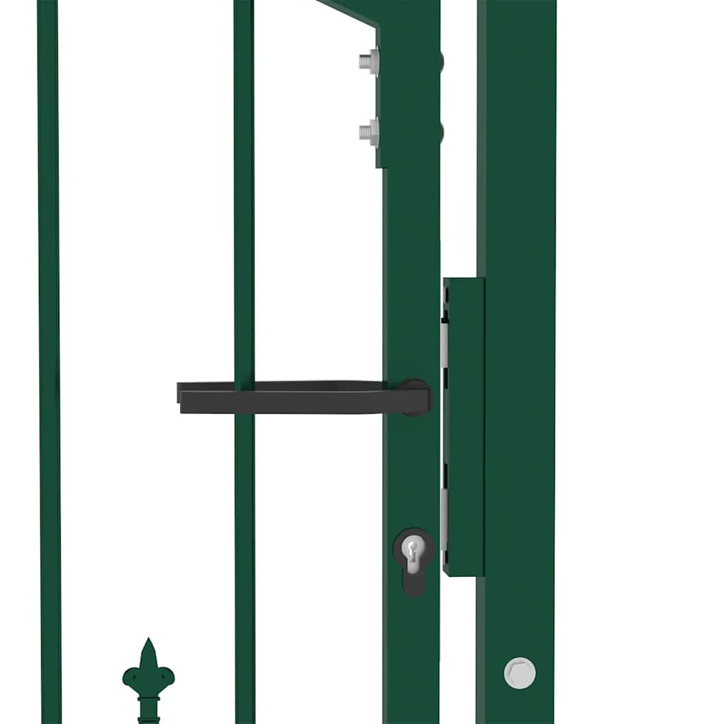 Vidaxl Garden Gate With Spikes, Steel, 100X100 Cm, Green