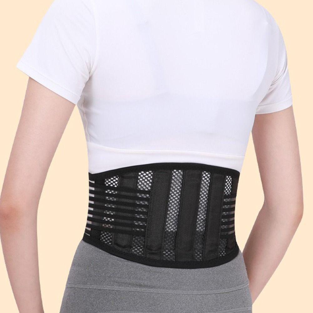 Anti Skid Mesh Lumbar Support Belt Adjustable Fitness Waist Protector Men