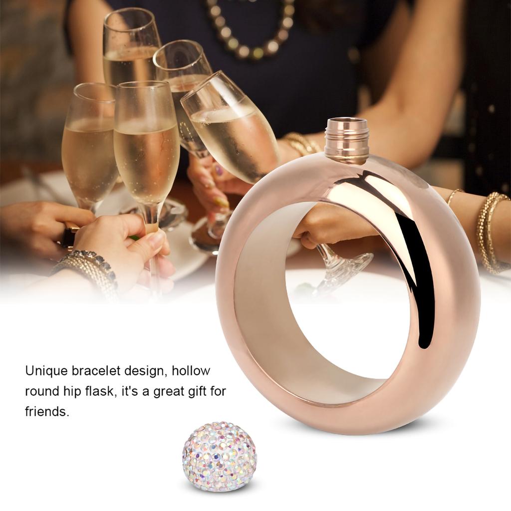 Braccialetto Brocca Fiaschetta Acciaio Inox Vino/Alcool Brocca Bracciale Polso Fiaschetta Imbuto Regalo per Ballo Compleanno Festa Bar