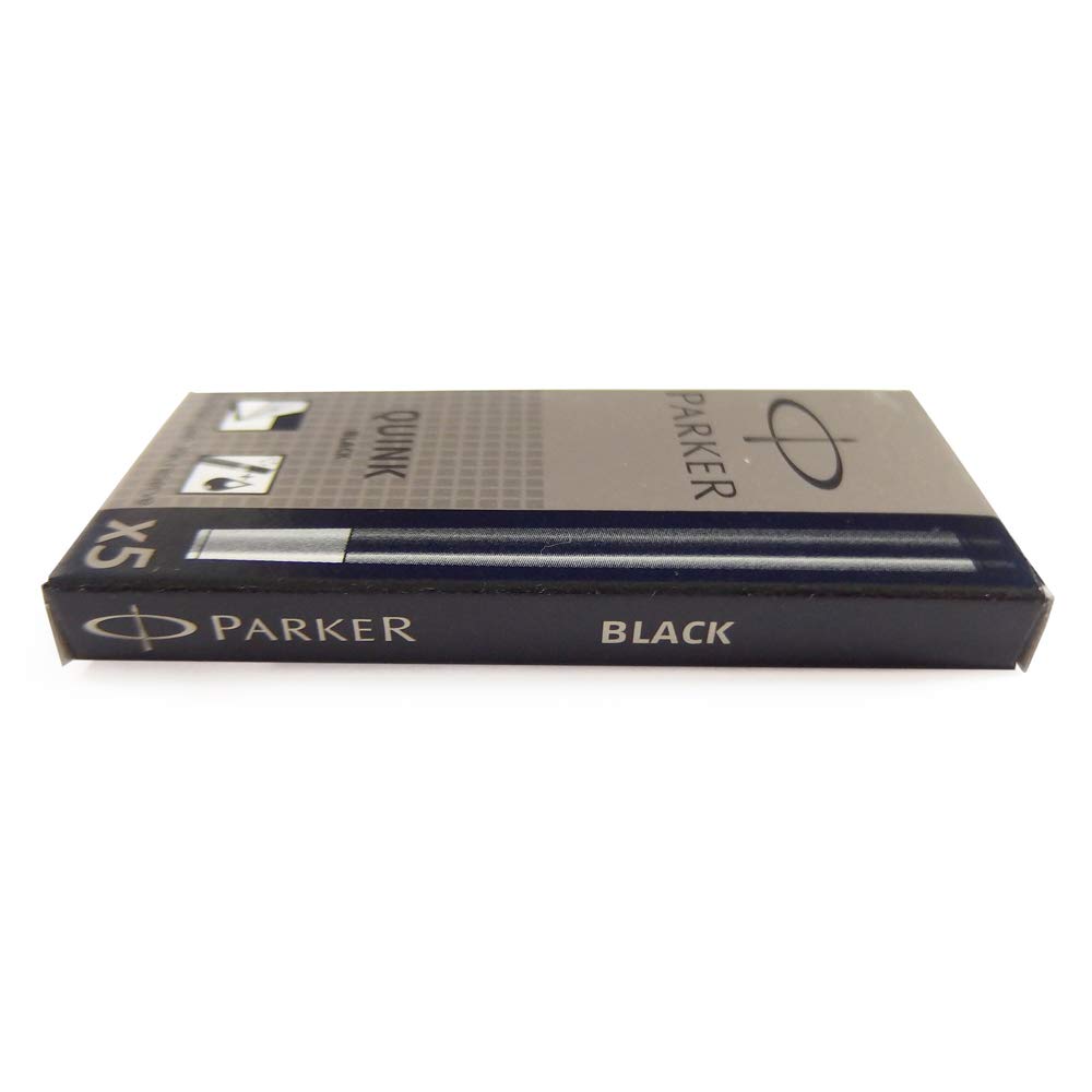 Parker Quink Black Ink Cartridges, 5-Box Set (5 Cartridges Per Box) S1162210 S0116200
