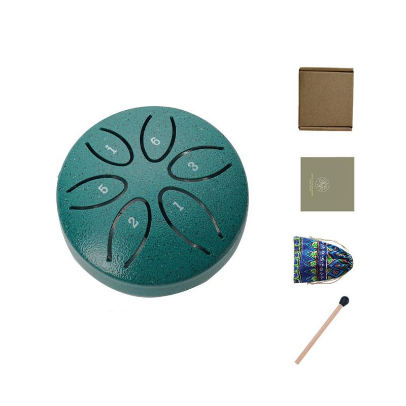 

3-Inch 6-Tone Steel Tongue Drum - Portable, Relieves Stress, Heals and Meditates, Ethereal Drum, Percussion Instrument
