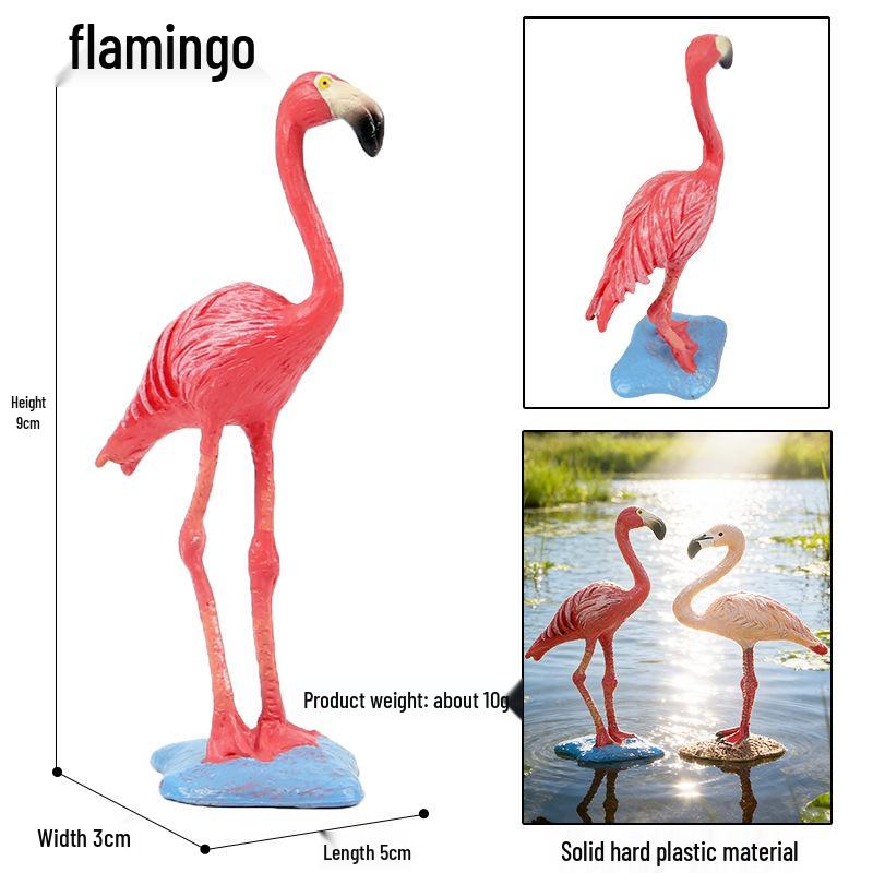 Realistic Bird Figurines Set: Eagle, Parrot, Peacock, Flamingo, and Owl