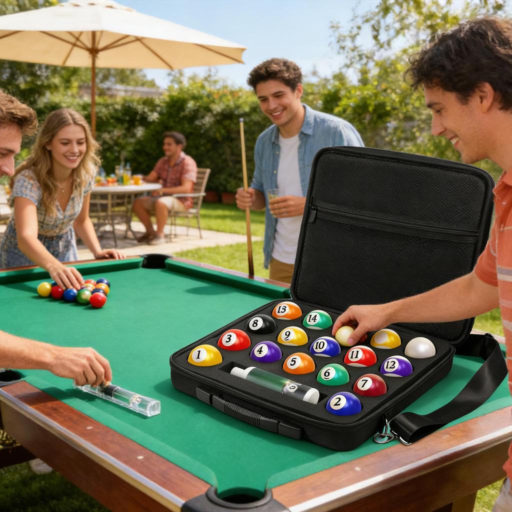 Billiard Ball Case Organizer With Shoulder Strap Padded Billiard Carrying Bags For Clubs Home Tournaments Travel Training