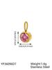 CARLIDANA Waterproof 12 Month Crystal Birthstone 14K Gold Plated Stainless Steel 8MM Birthstone Bezel Pendant DIY Charm