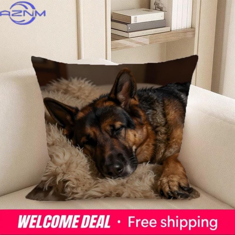 1Pc Adorable Pet-Themed 2D Flat Printing Pillowcases Sofa Cushion Cover Home Bedroom Room Decoration