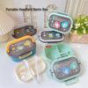 Portable Japanese Double-Layer Bento Lunch Box for Students & Office Workers - Large Capacity, Cartoon Design