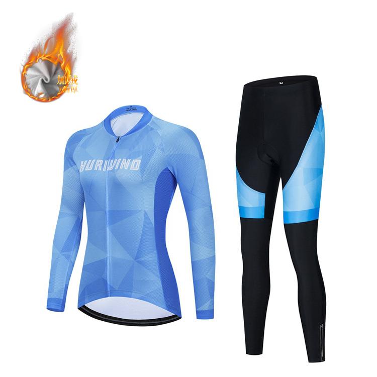 Флисовый велосипедный костюм 2026, Велосипедный костюм с длинным рукавом, Женский костюм для осени и зимы. S