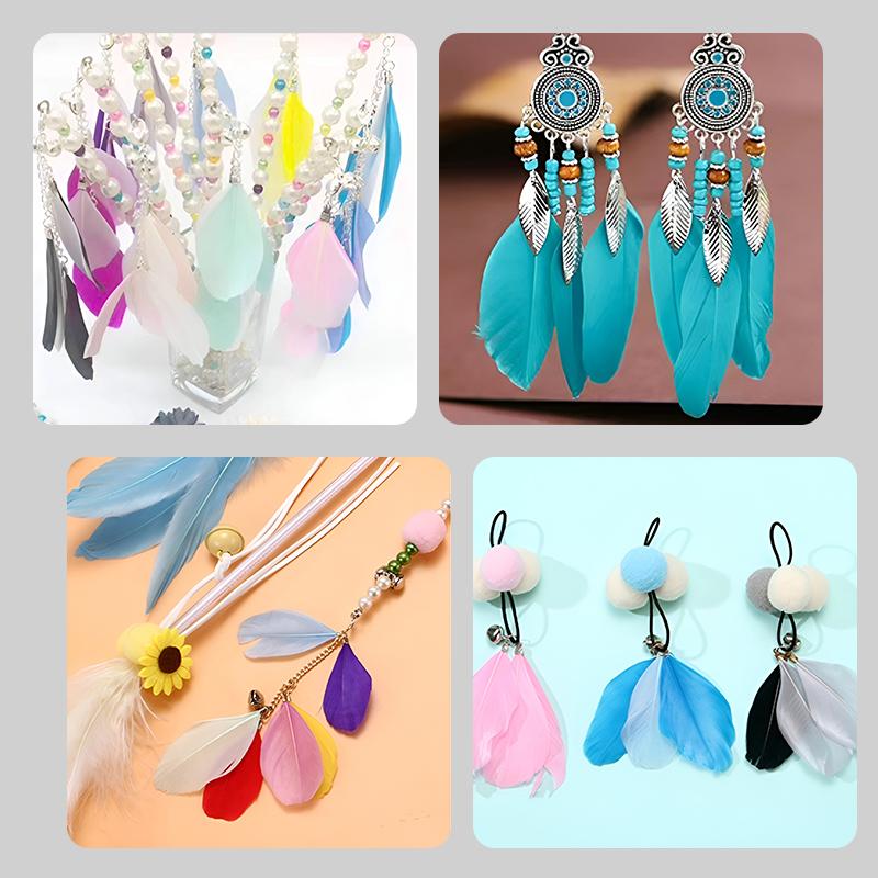 50pcs Feathers Decoration Small 5-8cm Mixed Colors For Crafts Clothing Red Green Hats Blue Black White Wedding Trim Piume Goose