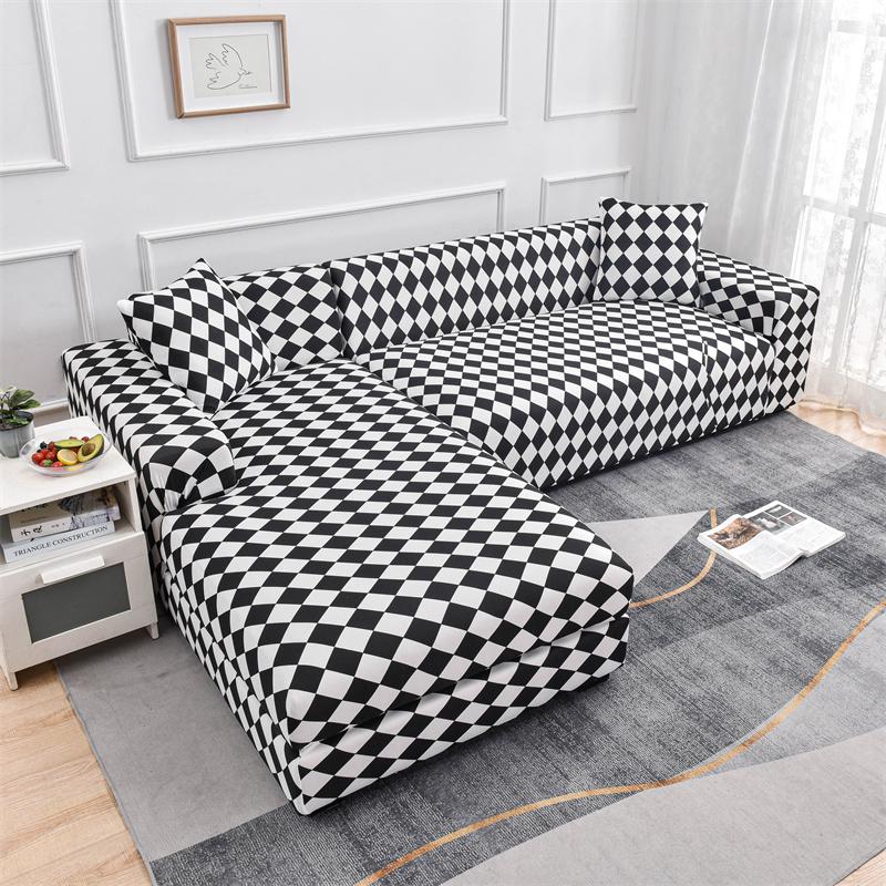 Geometric Sofa Covers For Living Roomastic Corner Couch Cover Sectional Corner L Shaped Chaise Longue Slipcover Funda De Sofá