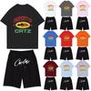 Unisex Jogging Set Summer Casual Printed Round Neck Short Sleeve T-Shirt + Shorts Set Sports Suit