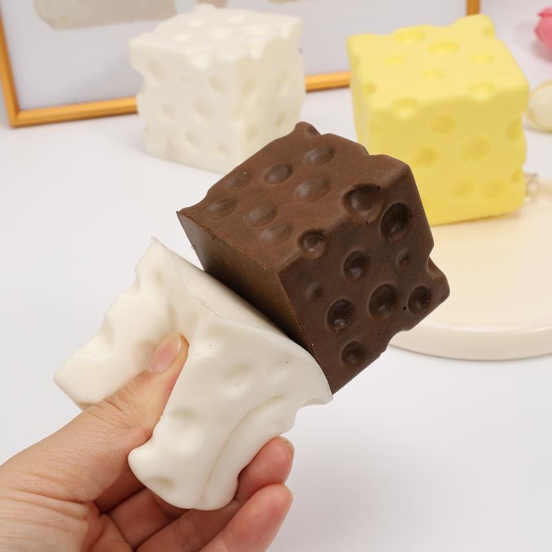 Stress Relieving Squishy Cheese Decompression Soft Butter Soft Relief Squeeze Ball Simulated Soft Chocolate Relief Ball Ornament