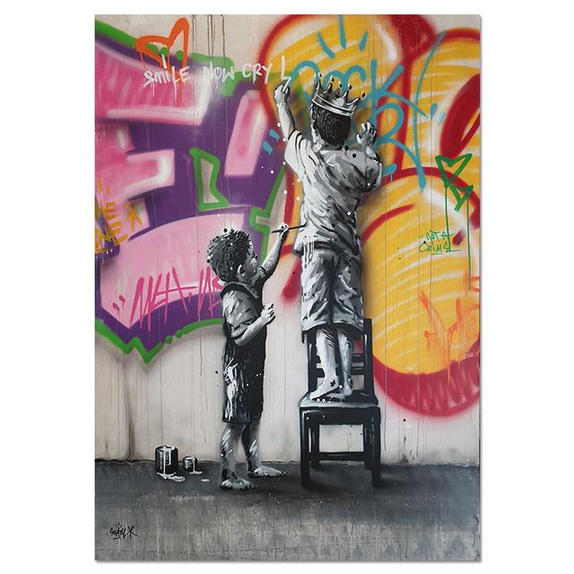 Street Graffiti Art Girl Abstract Canvas Painting On The Wall Posters for Living Room Paintings Prints Picture Bed Room Decor