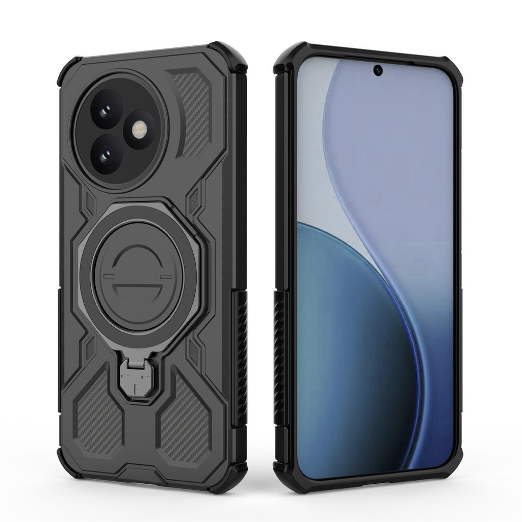 For Xiaomi Redmi K80 Ultra 5G Magnetic Case Rotating Metal Kickstand Shockproof PC+TPU Phone Back Cover