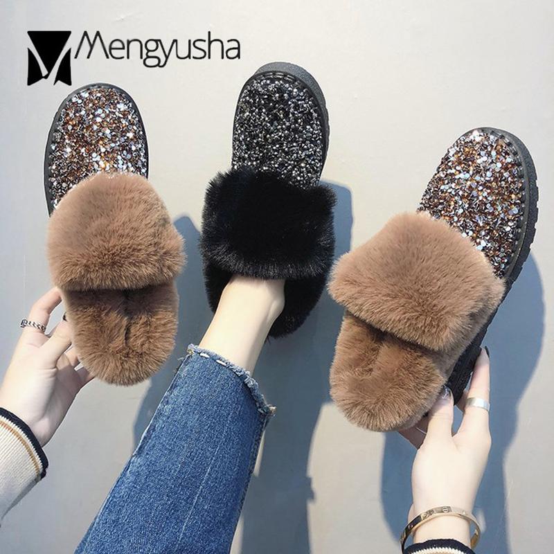 Cizme de zăpadă de iarnă bling pantofi de damă adaugă paiete de cașmir botine de damă calde cu pluș cizme de gleznă cu talpă groasă cu sclipici botas