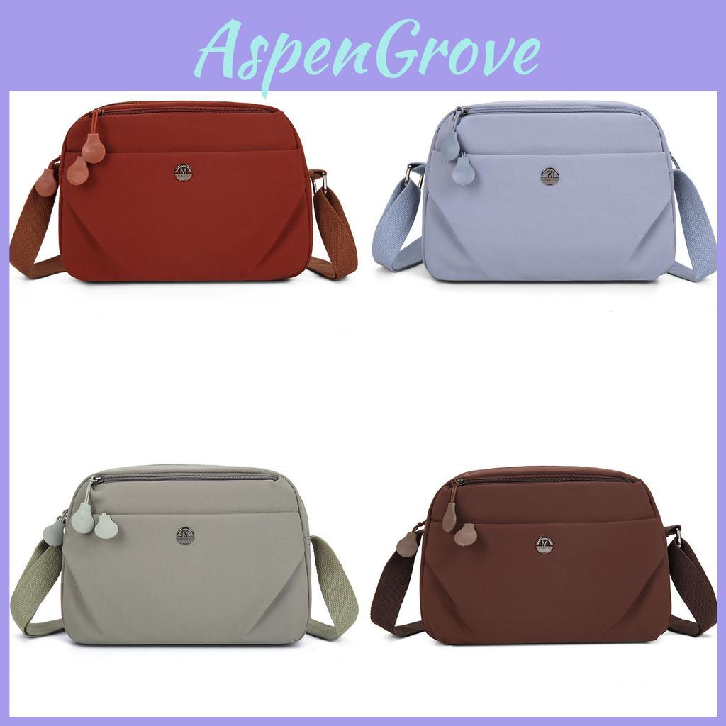 Crossbody Nylon Square Bag With Top Zipper And Inner Pocket For Casual Outings