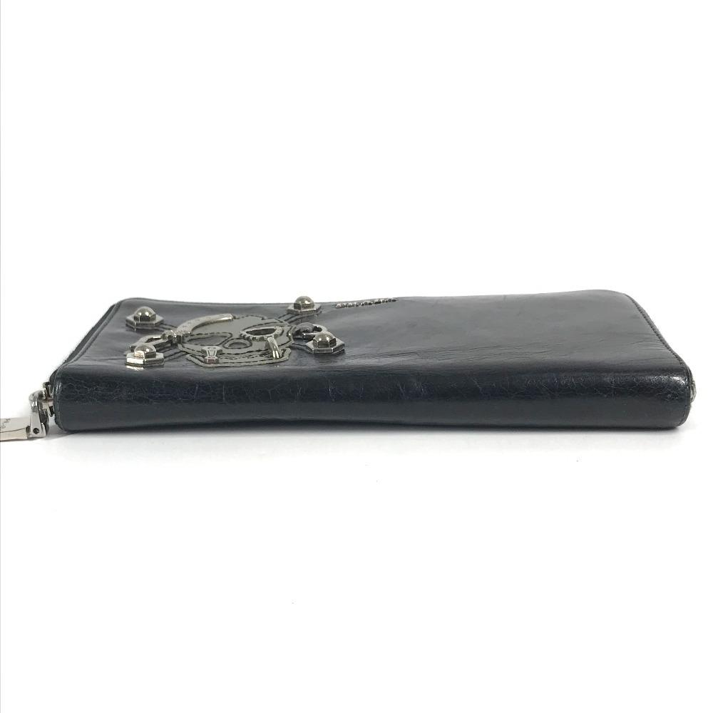 PRADA 2M1264 Skull skull Long wallet Zip Around Long Wallet Leather Black