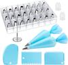 32Pcs Cake Decorating Tools Icing Cream Piping Nozzle Tips Confectionery Pastry Bags Stainless Steel Nozzles Tip Cake Decoration