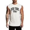 Summer Round Neck 3D USA New York Alphabet Printed Top Fashionable Casual Sleeveless Vest Men's T-shirts