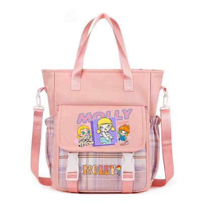 Bolsa Escolar Molly Estampada Fofa Estudante Multifuncional Transversal Bolsa para Livros Grande Capacidade Bolsa de Ombro