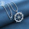 925 Sterling Silver AAA Zircon Round Pendant Necklace Jewelry