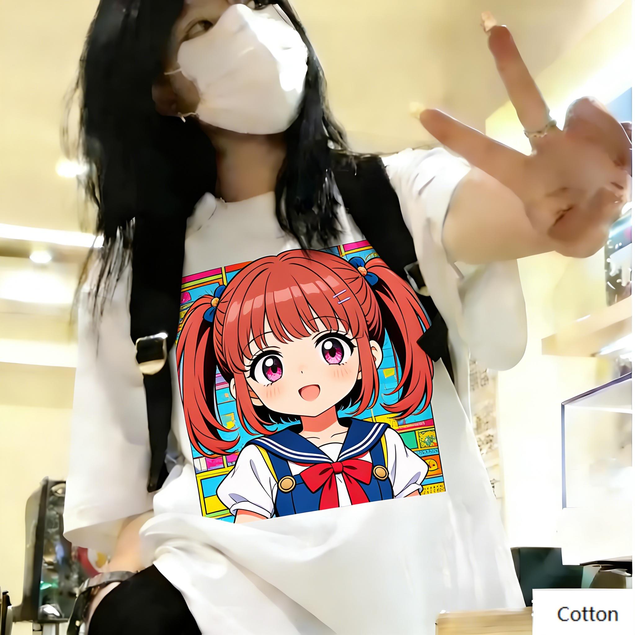

Streetwear Unisex Cotton TShirt Featuring Edgy Anime JK Girl Design Retro Sweet Cool Style Top for Trendy Individuals M