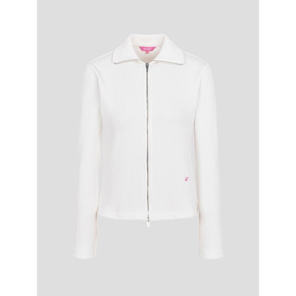 Binpolleidiseu [B. My] Ribbed Two-Way Collar Zip-Up Ivory (Bf5841N010)