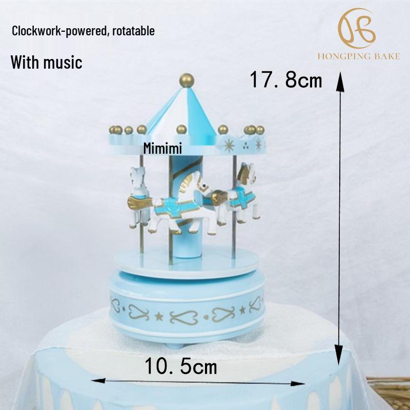 Christmas Carousel Cake Decoration Music Box - Perfect Gift for Girls & Creative Baking Ornament