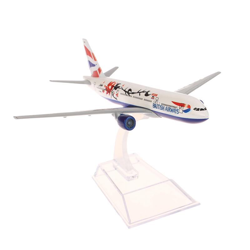 16Cm British Plum Blossom 777 Airliner Alloy Airplane Model Scale 1:400 Metal Airplane Replica Diecast Aircraft Toy For Boys