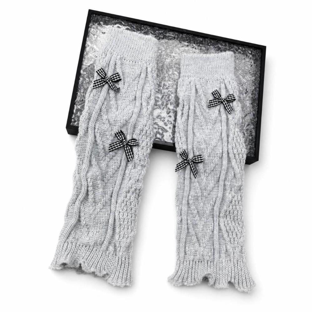 Knitted Style Bow Tie Leg Warmers Pile Stockings Stacked Socks Cute Guards Socks Ballet Style