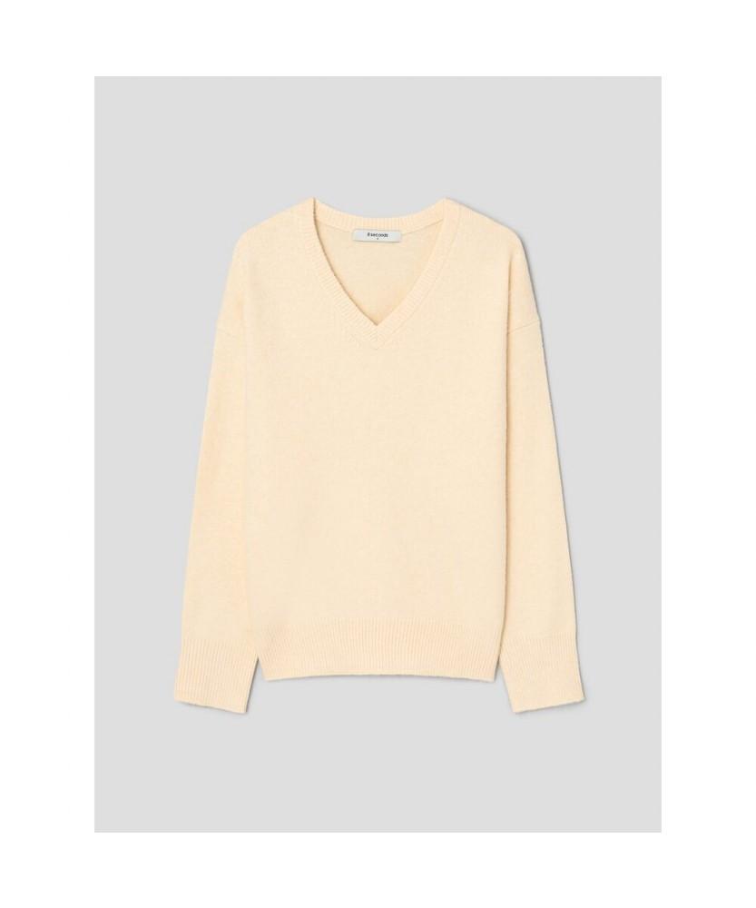 8SECONDS Soft Touch V-Neck Long Sleeve Pullover Yellow