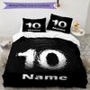 3pcs Custom Name 10 Bedding Set Duvet Cover Closure Includes 1 Duvet Cover & 2 Pillowcases, Soft and Comfortable for All Seasons.
