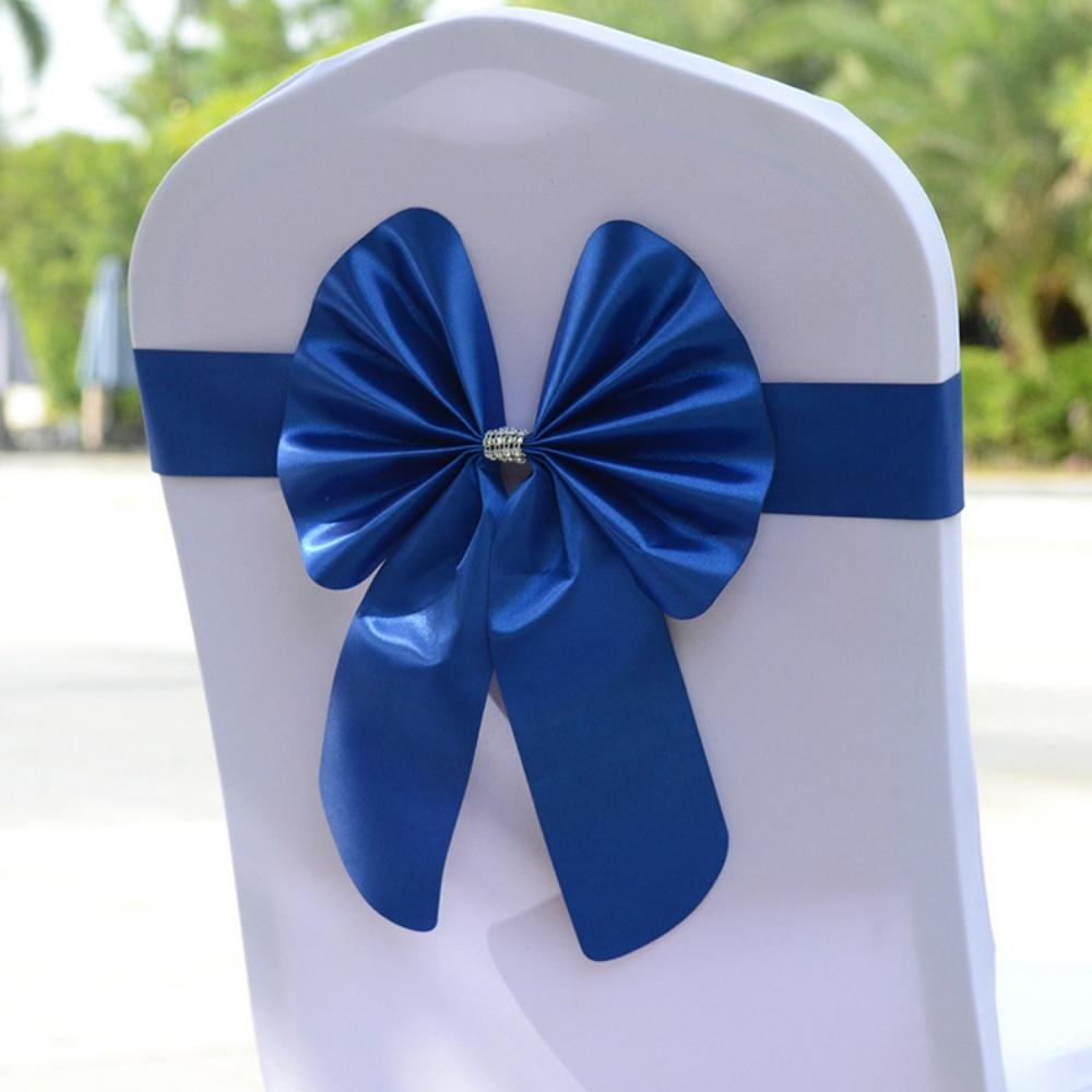 New Sashes Elastic Bow Tie Ready Made Chair Sashes Band For Wedding Party Hotel Banquet Event Decoration