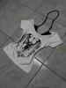 Summer Street Style Dark Print Fake Two-Piece Halter Pullover T-shirt for Women