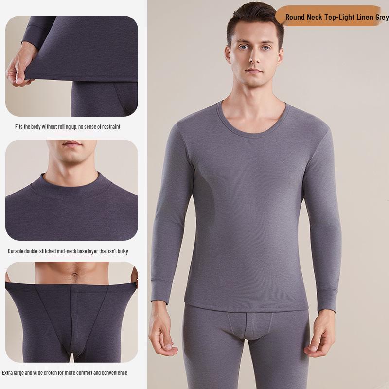 Herren Thermounterwäsche-Set mit Fleecefutter - Extra dick, wärmespeichernd, ideal für Herbst und Winter, perfekt für mittelalte und ältere Menschen